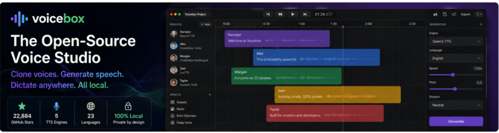 Voicebox: The Free, Local ElevenLabs Alternative That Just Hit 22K GitHub Stars 4 스크린샷 2026 04 27 093555