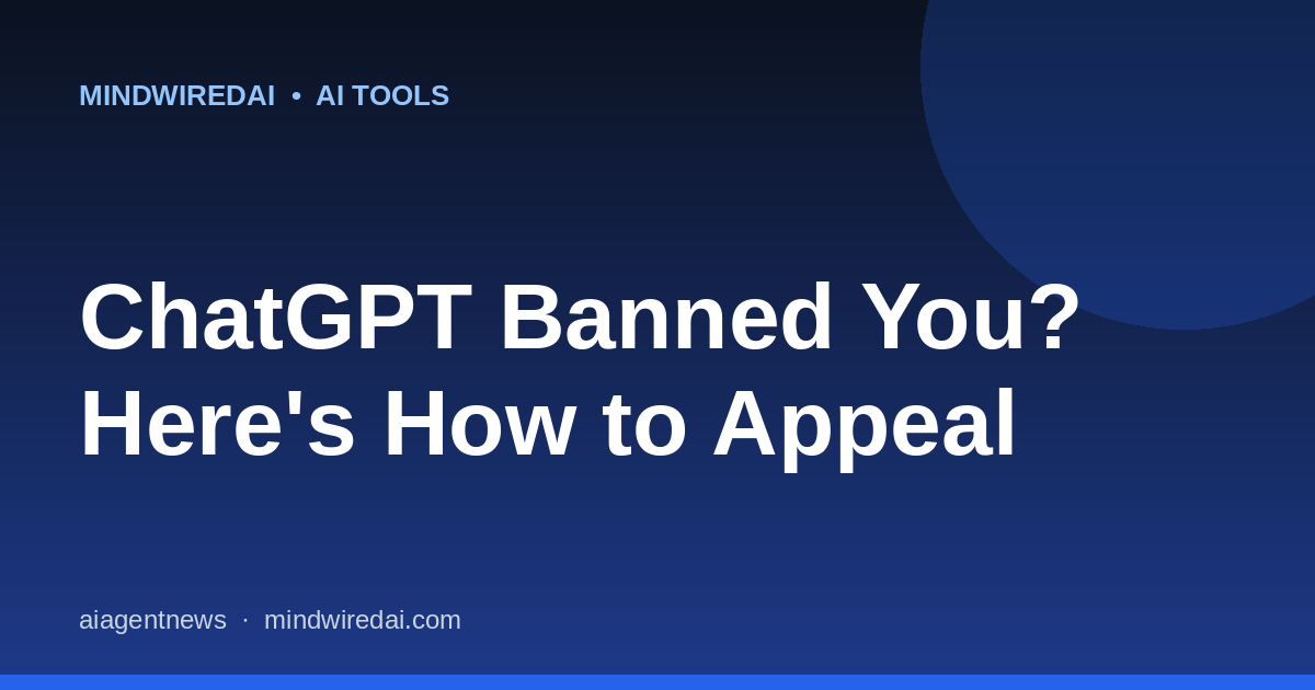 ChatGPT Banned You? Here's How to Appeal 1 post 2026 06 14