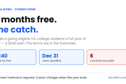 Google AI Pro student offer: 12 months free, a December 31 deadline, and six countries excluded from the promotion